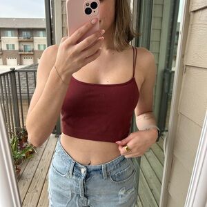 Hollister Red Fitted Crop Top Camisole